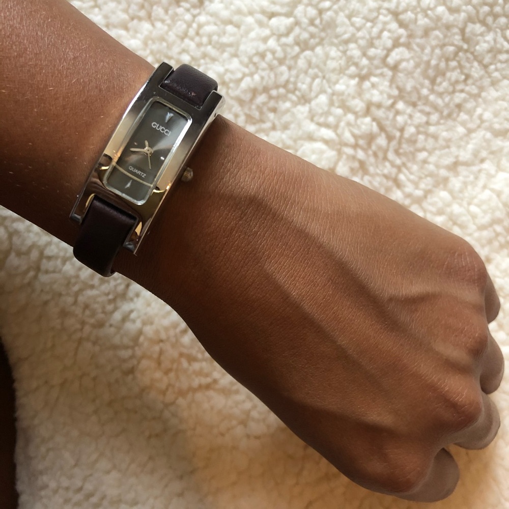 COPY Gucci Women's Black and Silver Watch